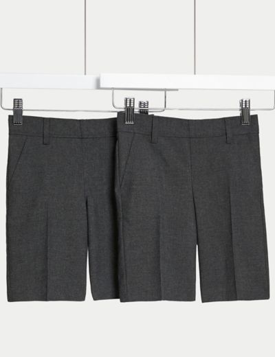 School 2pk Boys' Slim Leg Plus Fit Shorts (4-14 Yrs)